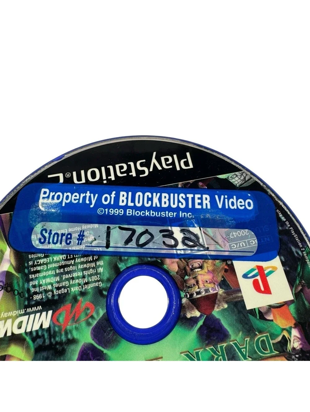 Gauntlet: Dark Legacy (Sony PlayStation 2, 2001) DISK ONLY - BLOCKBUSTER STICKER